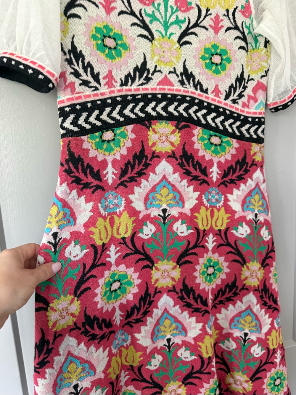 Anthropologie Aldomartins Floral Knit Sweater Dress Size Small - Picture 7 of 14